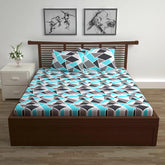 Queen Size Double Bedsheet With 2 Pillow Covers - 87 X 100 Inches, Multicolor | 144 Thread Count Pure Cotton Bedsheet - Light Weight, Soft, Skin Friendly | Perfect For Gifting
