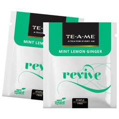 TE-A-ME Mint, Lemon & Ginger Revive Green Tea - Pack Of 4 X 25 Tea Bags | Boosts Immunity & Metabolism - 100% Natural Ingredients