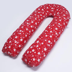 U Shaped Pregnancy Pillow, Maternity Pillow, 100% Cotton Cover, Stardom Red | Super Premium Pillow For Sleeping, Versatile Use, Pregnocare Microfibers, Breathable, Comfortable Pillow