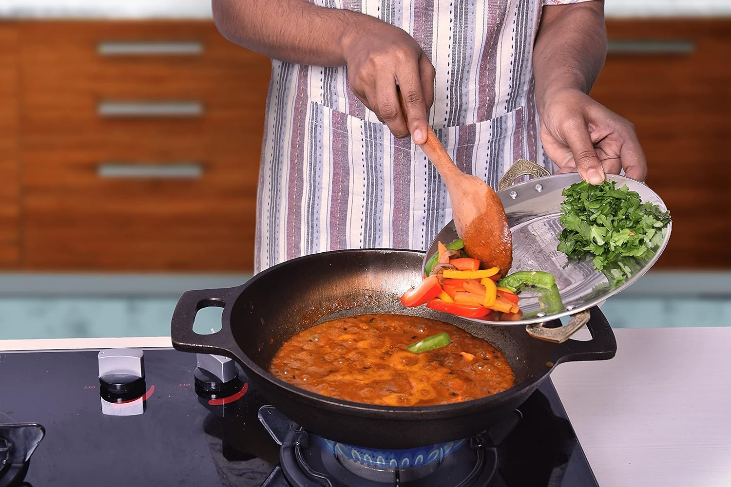 Super Smooth Brown Cast Iron Kadai - Medium, 25.4cm, 10 Inch, 2.5 Liters, 2.4 Kg | Nonstick, Pre-Seasoned Kadhai, 100% Pure & Toxin-Free, No Chemical Coating Super Smooth Brown Cast Iron Kadai - Medium, 25.4cm, 10 Inch, 2.5 Liters, 2.4 Kg | Nonstick, Pre-Seasoned Kadhai, 100% Pure & Toxin-Free, No Chemical Coating