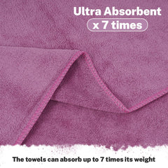 Fezora Microfiber Weft Knitting Bath Towels 400 Gsm | Large Size Bath Towel Soft & Absorbent For Men/Women (Wine)