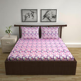 Cotton Double Bedsheet With 2 Pillow Covers - 87 X 100 Inches, Purple & Pink | Smooth & Comfortable For Daily Use - All Weather Coziness & Bedroom Style