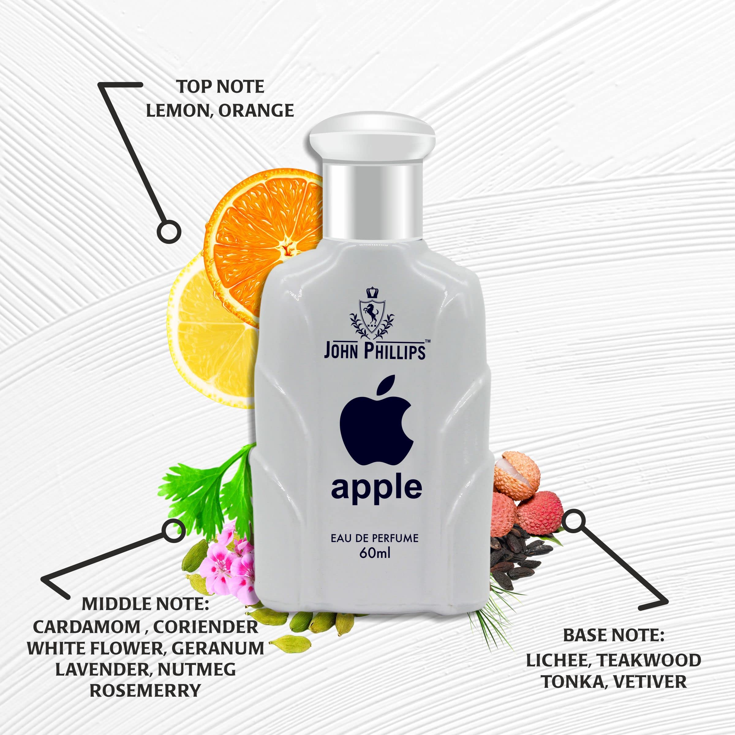 John Phillips Apple 60ml 2 Fl.oz. & Black 50ml 1.6 Fl.oz. Eau De Parfum Long Lasting Unisex Fragrance | Combo Of 2 John Phillips Apple 60ml 2 Fl.oz. & Black 50ml 1.6 Fl.oz. Eau De Parfum Long Lasting Unisex Fragrance | Combo Of 2