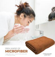 Black Gold The Finer Touch Oversized Microfiber Bath Towel 650 Gsm | Soft Quick-Dry Microfiber Towel For Men & Women (Brown)