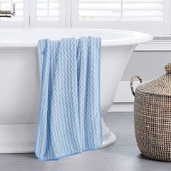 Spread Spain Microfiber Bath Towels 1 Kg | Coral Extra Soft Plush & High Absorbent Towel For Gym & Workout - Pack Of 2 (Blue)