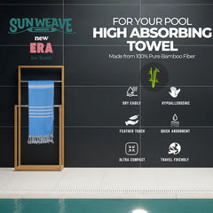 Sun Weave Bamboo Bathing Towels Full Size 240 Gsm | Light Weight Quick Absorbent Quick Dry Hair Dryer Towel For Men & Women | Thin Bath Towels