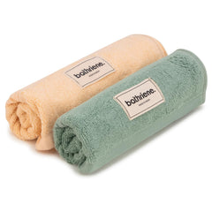 Bathriene 100% Bamboo Hand Towels 600 Gsm | Highly Absorbant, Soft & Anti Bacterial Hand Towels (Sunrise Yellow & Garden Green) - Set Of 2