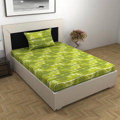 1 Single Bedsheet With 1 Pillow Cover - 57 X 87 Inches, Light Green | Skin Friendly Fabric For Everyday Use - Soft, Breathable & Comfortable Sleeping