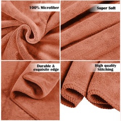 Sassoon Venir Microfiber 2 Hand & 2 Bath Towels 450 Gsm | Absorbent & Quick Dry Multipurpose Hand Towels (Sandstone)- 4 Piece