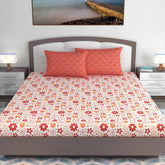 Cotton Extra Double Bedsheet For King Size With 2 Pillow Covers | 87 X 106 Inches, Multicolor - Ideal For Home, Guest House, Hotel | Soft & Breathable Fabric