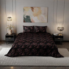 Bedsheet For Super King Size Bed With 2 Matching Pillow Cover - 108 X 108 Inches, Black | Ideal For Healthy Skin & Hair | 100% Premium Fabric Is Lightweight, Soft & Comfortable