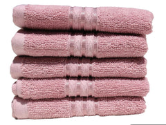 Solance Super Cotton Hand Towel 1000 Gsm | Ultra Soft & Super Absorbent Hand Towel (Dusty Pink) - Set Of 5