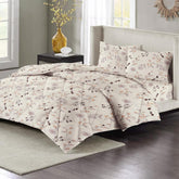 Cotton AC Comforter Set King Size Double Bedsheet With & Two King Pillow Covers - 90 X 100 Inches, Brown & Beige | Ideal For House, Hotel, Guest Room