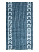 Homefresh Print Cotton Bath Towel 500 Gsm | Geometric Pattern Navy Blue & Grey (Tulis)