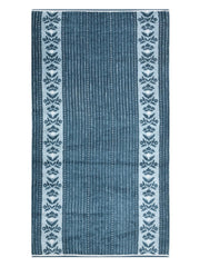 Homefresh Print Cotton Bath Towel 500 Gsm | Geometric Pattern Navy Blue & Grey (Tulis)
