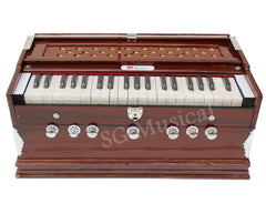 Harmonium Musical Instrument - 39 Keys, Double Fold Bellow, Two Reeds (Bass+ Male) | Two Side Carry Handles, Jaali Frame On Keys
