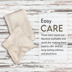 Ambra Linens 500 Gsm Highly Absorbent Towels Set 100% Cotton Soft & Plush All Seasons Use Large Everyday Use Durable Face, Bath & Hand Towels (6 Pieces Towel Set, Cream)