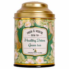 San-Cha Healthy Detox Green Tea - 25 Biodegradable Tea Bags | Fresh & Vegetal Notes - Environment Friendly & Made In Corn Fiber | Low Caffeine