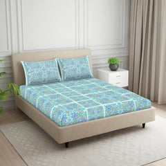 Double Bedsheet With 2 Pillow Covers (Size 88 X 100 Inch) Multicolor | Breathable Pure Cotton Queen Size Bedsheet | Floral Design Bedsheet