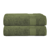 House Of Terry 100% Cotton Bath Towel 1000 Gsm | Quick Dry, Soft & Absorbent, Fade-Resistant, Skin-Friendly, For Men & Women Towel (Olive Green) - Pack Of 2
