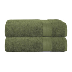 House Of Terry 100% Cotton Bath Towel 1000 Gsm | Quick Dry, Soft & Absorbent, Fade-Resistant, Skin-Friendly, For Men & Women Towel (Olive Green) - Pack Of 2