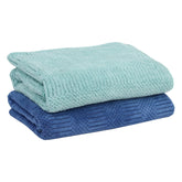 Urbanleaf Microfiber Large Bath Towel 630 Gsm | Quick Dry Super Absorbent Bath Towel For Men & Women | Pack Of 2 | 250 Tc (Blue & Light Green)