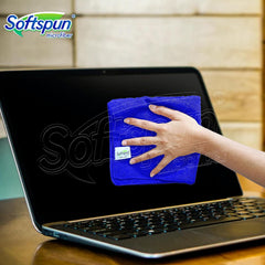 Softspun Microfiber Cloth 340gsm | Super Soft Absorbent Cleaning Towels Cleans & Polishes Everything In Your Home (Pack Of 5)- Blue