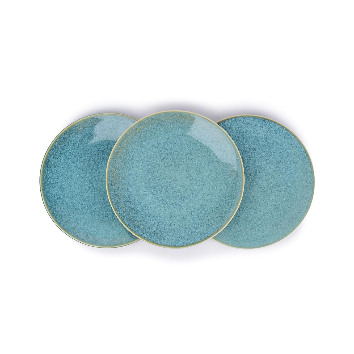 Quarter Plates Set Of 6, Green Blue Reactive Luxury Series | Premium Stoneware Snacks Plates Set Of 6 | Dessert Plates - Snack Plates | Small Plates With Glossy Finish - Microwave Safe Quarter Plates Set Of 6, Green Blue Reactive Luxury Series | Premium Stoneware Snacks Plates Set Of 6 | Dessert Plates - Snack Plates | Small Plates With Glossy Finish - Microwave Safe