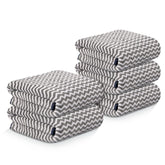 Kuber Industries Microfiber Bath Towel 1750 Gsm | Large Size Soft Quick Dry & Absorbent Shower Bath Towel (Zig Zag - Grey)- Pack Of 5