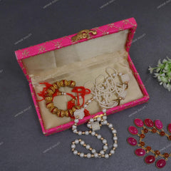 Zari Fabric & Wooden Decorative Cash, Shagun, Jewellery Box For Wedding, Gift Box, Colour - Pink, Style - Elegant