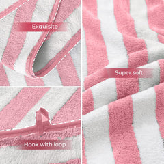 Maxoshine Microfiber Towels For Bath Large Size-Super Soft Coral Fleece Bathing Towel With Hook Quick Dry Super Absorbent-Bath Towel (Peach)