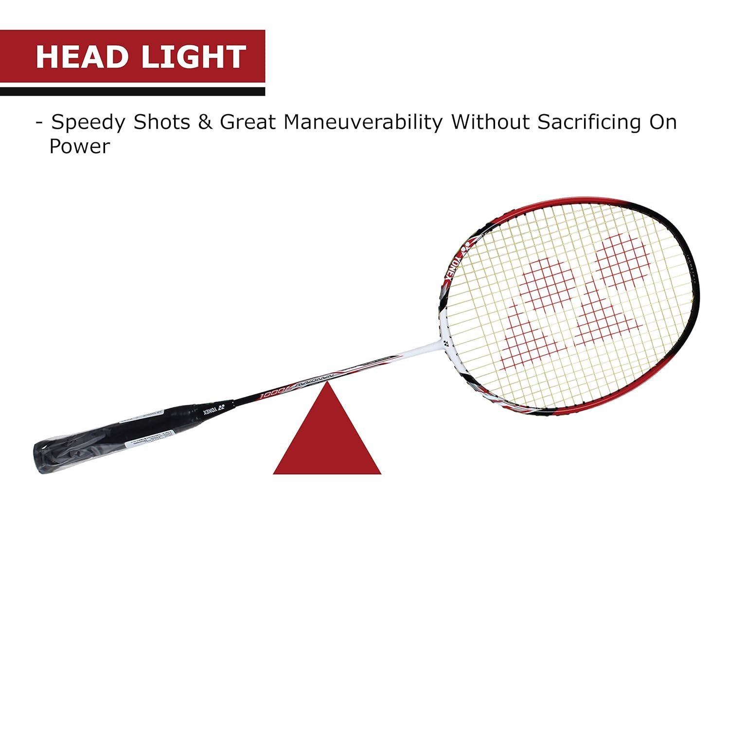 Yonex NANORAY 7000 G4 - 2U Aluminum Badminton Racquet With Full Cover, Colour - Red, Grip Size - G4 Yonex NANORAY 7000 G4 - 2U Aluminum Badminton Racquet With Full Cover, Colour - Red, Grip Size - G4