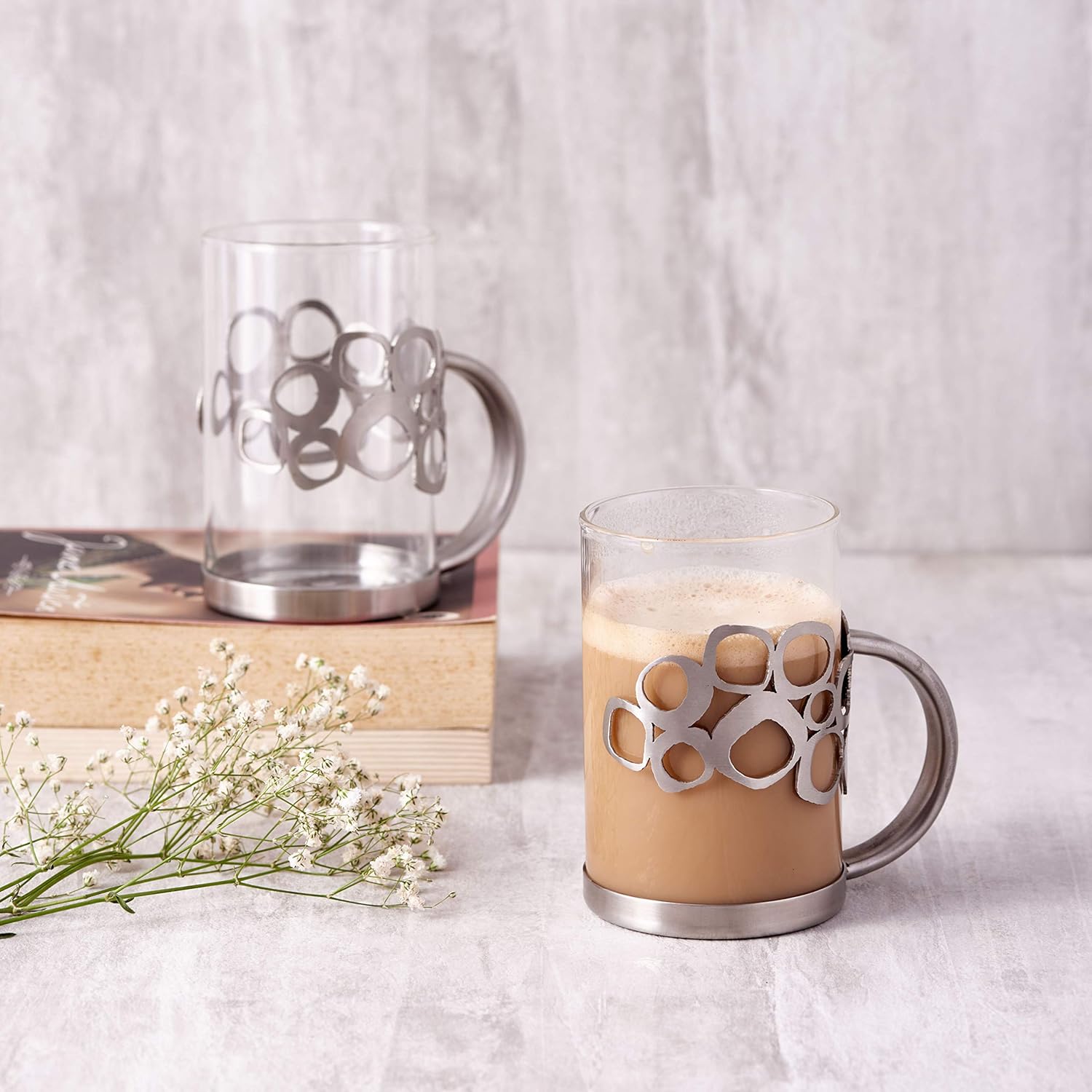 Designer Chrome Stainless Steel Coffee Mug Set Of 2 - Froth Series | Luxury Gift Collection - Mugs Gifts For Family, Latte, Chocolate & Beverage, Mocha, Tea & Water | Serve Ware & Tableware Designer Chrome Stainless Steel Coffee Mug Set Of 2 - Froth Series | Luxury Gift Collection - Mugs Gifts For Family, Latte, Chocolate & Beverage, Mocha, Tea & Water | Serve Ware & Tableware