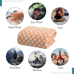 Heart Home Microfiber Soft Face Towels 1100 Gsm | Quick Dry & Absorbent Hanging Hand Towels Circle - Golden (Pack Of 5)