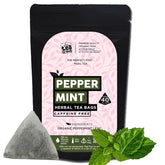 The Tea Trove Organic Peppermint Herbal Tea Bags In Resealable Pouch - 40 Pyramid Tea Bags | Environmentally Friendly Packaging - Eco Friendly, Caffeine Free