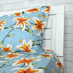 Bedsheet For Single Size Bed With 1 Pillow Cover - 57 X 87 Inches, Sky Blue | Gifts For Wedding Or Anniversary, Surprise, Soft, Breathable, & Comfortable Bedsheet