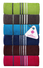 Casa Copenhagen Egyptian Cotton Exotic Hand Towel 740 Gsm (Multicolor)- Pack Of 6