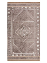 Homefresh Decorative Cotton Bath Towel 500 Gsm | Geometric Pattern Brown & White (Arkin)
