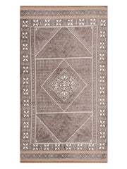 Homefresh Decorative Cotton Bath Towel 500 Gsm | Geometric Pattern Brown & White (Arkin)