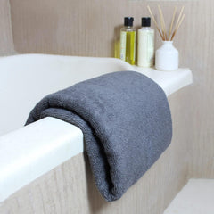 Heelium Bamboo Bath Towel 3x Softer & Quick Drying 400 Gsm (Grey & White)