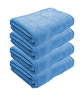 Black Gold The Finer Touch Oversized Microfiber Bath Towel 2600 Gsm | Soft Quick-Dry Microfiber Towel For Men & Women | Lightweight, Absorbent & Travel-Friendly (Sky Blue) - Pack Of 4