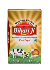 100% Natural Pure Desi Ghee By Bihari Ji | Traditional Hand Churned Bilona Method Desi Ghee For Support Immunity | (500ml) 16.9 Ounce | Box Pack