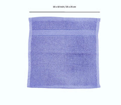 Caslino Small Cotton Face Towels 600 Gsm | Soft & Absorbent Towel For Women & Men - Blue (Pack Of 6)