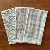 Oak & Lily 100% Cotton Kitchen Napkins Dish Towels 350 Gsm | Premium European Quality Washable, Large Size Kitchen Cloth For Roti, Cleaning, Drying | Blue Stone (Set Of 3)