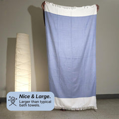 Indihaus 100% Bamboo Bath Towel 300 Gsm | Quick Dry, Fade Resistant, Skin Friendly, Ideal For Home, Gym & Travel (Indihaus Blue)
