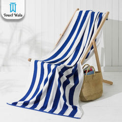 Towel Wala Striped Soft Turkish Cotton Large Bath Towel 450 Gsm | For Men & Women, Hotel Pool Towel, Perfect For Beach Spa & Swimming