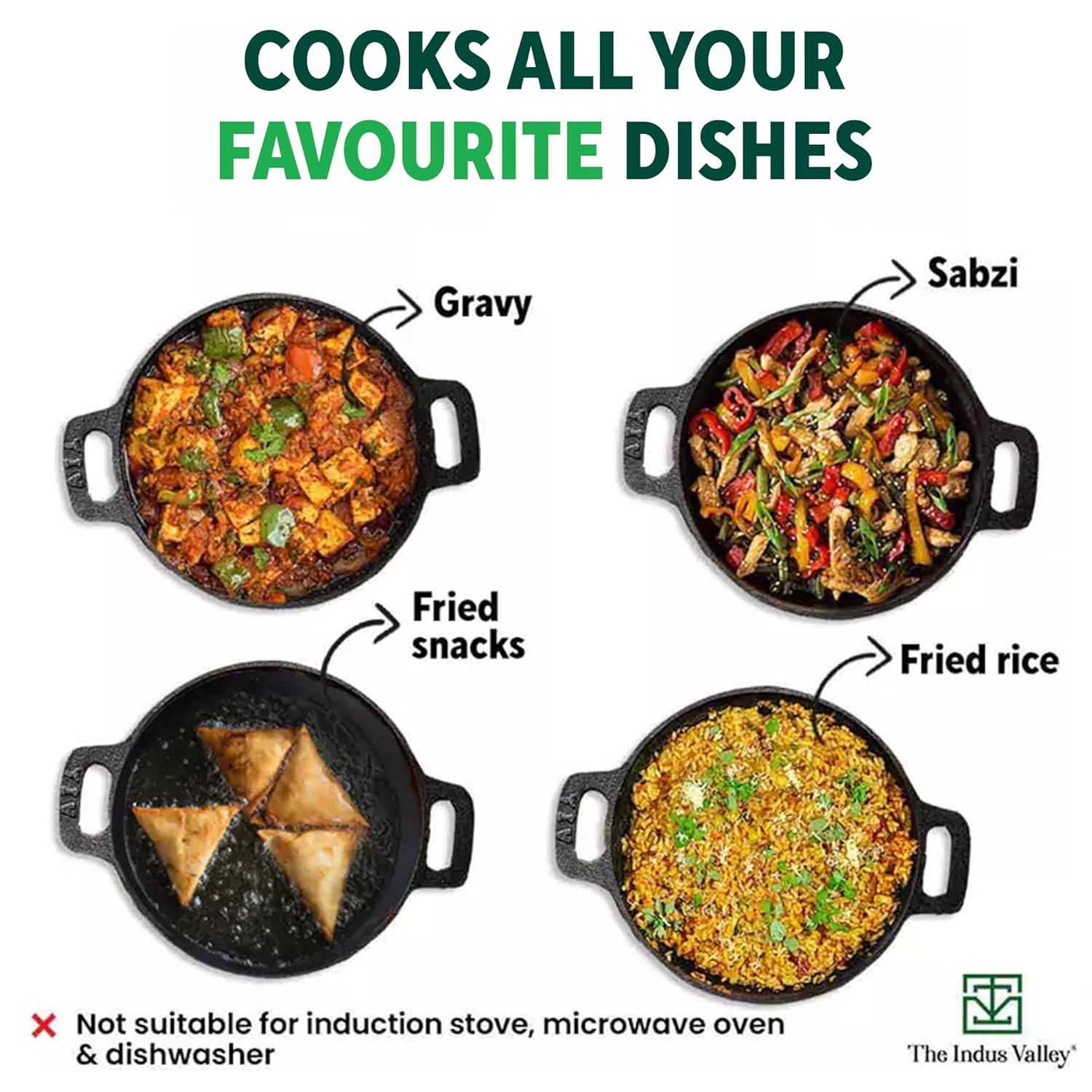 Pre-Seasoned Black Cast Iron Kadai With Flat Handle - Medium, 25.6cm, 10 Inch, 2.4 Liters, 2.5 Kg | Naturally Nonstick Wok Model Kadhai, 100% Pure & Toxin-Free, No Chemical Coating Pre-Seasoned Black Cast Iron Kadai With Flat Handle - Medium, 25.6cm, 10 Inch, 2.4 Liters, 2.5 Kg | Naturally Nonstick Wok Model Kadhai, 100% Pure & Toxin-Free, No Chemical Coating