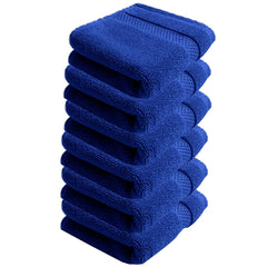 100% Cotton Hand Towels 1200 Gsm | Super Soft, Absorbent, Quick Dry Hand Towels (Blue) - Pack Of 6