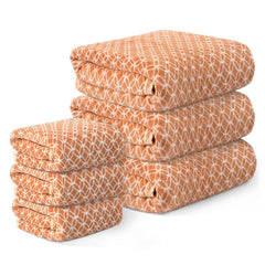 Heart Home Microfiber Bath & Face Towels 1800 Gsm | Quick Absorbent Hand Towels For Wash Basin Bathroom & Kitchen Circle (Golden) - Pack Of 6