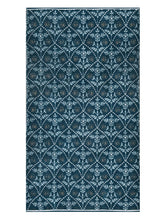 Homefresh Print Cotton Bath Towel 500 Gsm | Geometric Pattern Navy Blue & Grey (Yusuf)